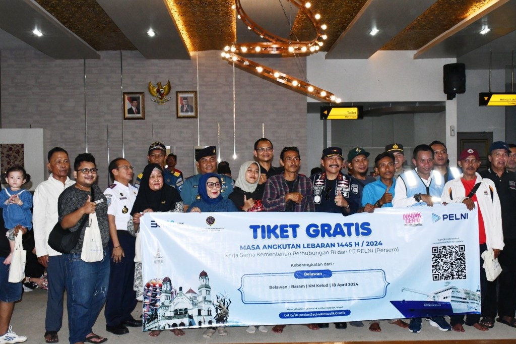 Wadan Lantamal I Hadiri Pelepasan Mudik Gratis di Dermaga Bandar Deli Belawan