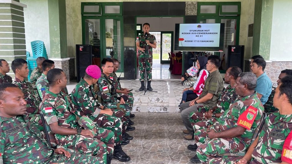 Kodim 1715/Yahukimo Rayakan Syukuran HUT Kodam XVII/Cenderawasih Ke-61